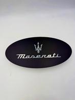 Reclamebord Maserati logo zwart,aluminium, 40x57 cm, Ophalen of Verzenden, Nieuw, Reclamebord