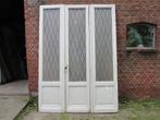 270hx195br Driedlg. deurenset prachtig glas scheidingswand, Antiek en Kunst, Ophalen