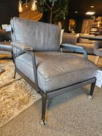 Fauteuil Lazio soepel rundleer passe-partout opruiming, Huis en Inrichting, Fauteuils, Ophalen of Verzenden, Nieuw, Metaal
