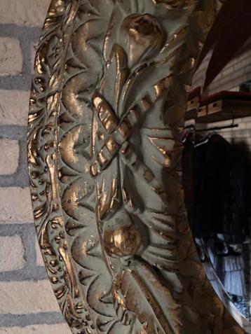 Ronde  Spiegel met Gouden Details, 120 doorsnee. beschikbaar voor biedingen