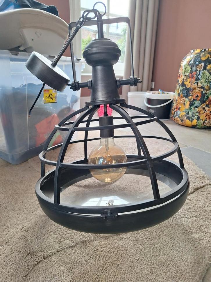 Mooie Stalen Hanglamp, Huis en Inrichting, Lampen | Hanglampen, Ophalen of Verzenden