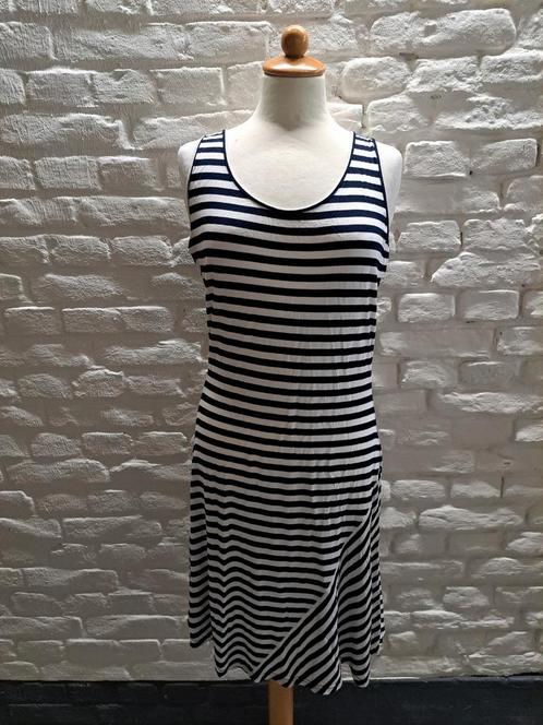 Calvin Klein gestreepte jurk, Kleding | Dames, Jurken, Zo goed als nieuw, Blauw, Knielengte, Verzenden