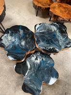 Epoxy boomstamtafel salontafel bijzettafel, Huis en Inrichting, Ophalen, 50 tot 100 cm, Rond, Zo goed als nieuw