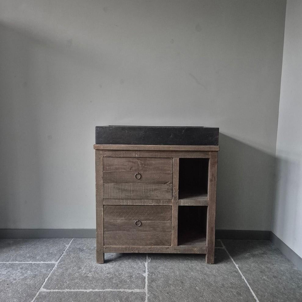 Badkamermeubel driftwood landelijk sober stoer Jober Wonen, Nieuw, Minder dan 100 cm, Wastafelkast, 25 tot 50 cm