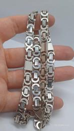 Zilveren herenketting 925 platte koningsschakel, Sieraden, Tassen en Uiterlijk, Kettingen, Ophalen of Verzenden, Zo goed als nieuw