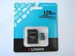 Kingston micro SD kaart 128GB voor 4K HD nieuw 200 MB/s, SD, Nieuw, Ophalen of Verzenden, 128 GB