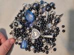 Kralen mix blauw donkerblauw zilver, Ophalen of Verzenden, Zo goed als nieuw, Kraal