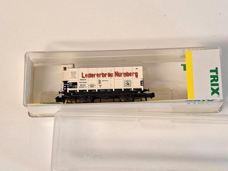 Minitrix goederenwagon Ledererbräu, art. 15217, Hobby en Vrije tijd, Modeltreinen | N-Spoor, Zo goed als nieuw, Wagon, Gelijkstroom