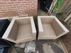 Set van 2 éénzitters voor in de tuin, Gebruikt, Loungeset, Wicker, Stoel