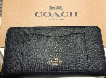 Original COACH Women's Accordion Zip Wallet - Dark Blue beschikbaar voor biedingen