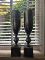 Set van 2 decoratieve vazen, Overige materialen, 50 tot 75 cm, Zwart, Ophalen of Verzenden