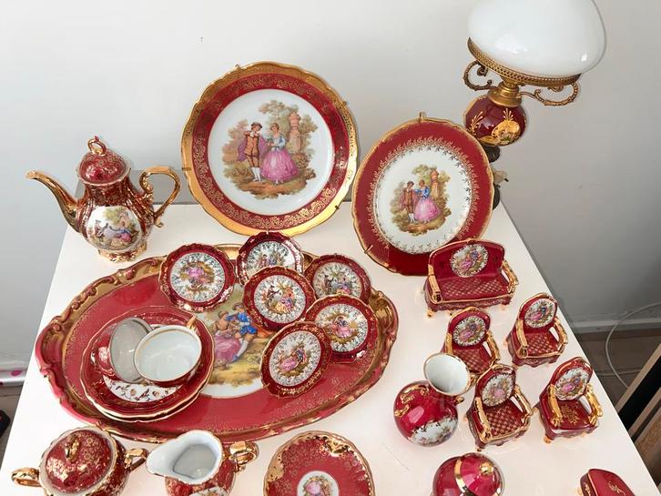 Antiek Porseleinen Porcelaine d’art Limoges set, Antiek en Kunst, Antiek | Servies compleet, Ophalen
