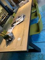 Eettafel massief eiken stalen rand 300x100cm, Huis en Inrichting, Tafels | Eettafels, Ophalen, 100 tot 150 cm, Vijf personen of meer