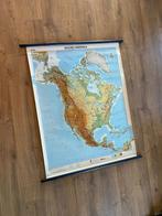 Oude schoolkaart Noord-Amerika, Antiek en Kunst, Ophalen of Verzenden, Aardrijkskunde