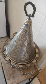 Moroccan Silver Repousse Decorative Dish Tajine with Cover, Zo goed als nieuw, Ophalen