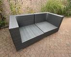 Tuinbank 2-delig kunststof + metalen frame, Ophalen, Gebruikt, Kunststof