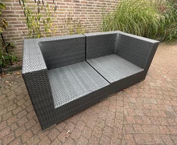 Tuinbank 2-delig kunststof + metalen frame beschikbaar voor biedingen