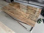 Sleeperwood tafels met glas, Huis en Inrichting, Tafels | Salontafels, Minder dan 50 cm, Rechthoekig, 50 tot 100 cm, Ophalen of Verzenden