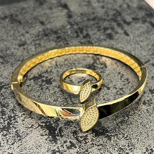 18k gouden armband met ring nieuw, Sieraden, Tassen en Uiterlijk, Armbanden, Nieuw, Goud, Ophalen of Verzenden