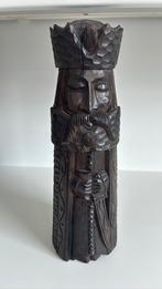 Houtsnijwerk. Bestaat uit 2 delen. Koning. 39cm, Antiek en Kunst, Ophalen of Verzenden