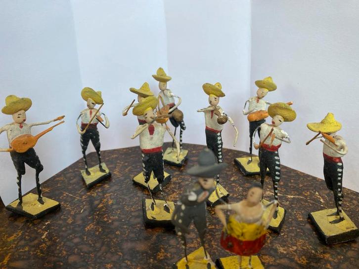 Miniatuur Mariachi Orkestje - Nostalgie uit Grootmoederstijd, Antiek en Kunst, Kunst | Beelden en Houtsnijwerken, Verzenden