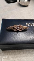 14 kt goude broche., Ophalen of Verzenden, Zo goed als nieuw, Zwart, Met slot