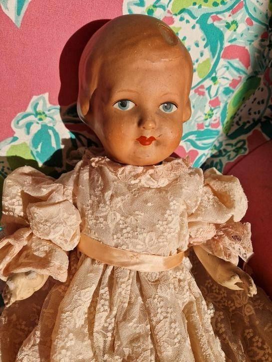 Antiek vintage celluloid pop 45 cnm 1940 1950, Verzamelen, Poppen, Gebruikt, Pop, Ophalen of Verzenden