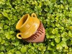 Franse terracotta muurbloempot deels geglazuurd, Tuin en Terras, Bloempotten, Tuin, Rond, Ophalen of Verzenden, Zo goed als nieuw