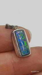 Zilveren Hanger met Opaal - 925, Ophalen of Verzenden, Blauw, Zilver, Met edelsteen