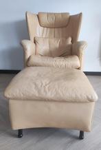 Zeer comfortabele DeSede fauteuil èn voetenbank / leer-leder, Ophalen, Gebruikt, 50 tot 75 cm, Leer