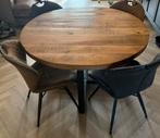 Mooie houten ronde eettafel, Huis en Inrichting, Tafels | Eettafels, Ophalen of Verzenden, Zo goed als nieuw, Rond, 100 tot 150 cm
