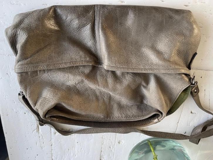 FRED DE LA BRETONIERE SET TAS + PORTEMONNEE - GRIJS, Sieraden, Tassen en Uiterlijk, Tassen | Damestassen, Gebruikt, Overige typen