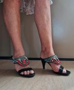 Kleine maat - Robert Clergerie - kleurige kralen, Robert Clergerie, Zwart, Gedragen, Sandalen of Muiltjes