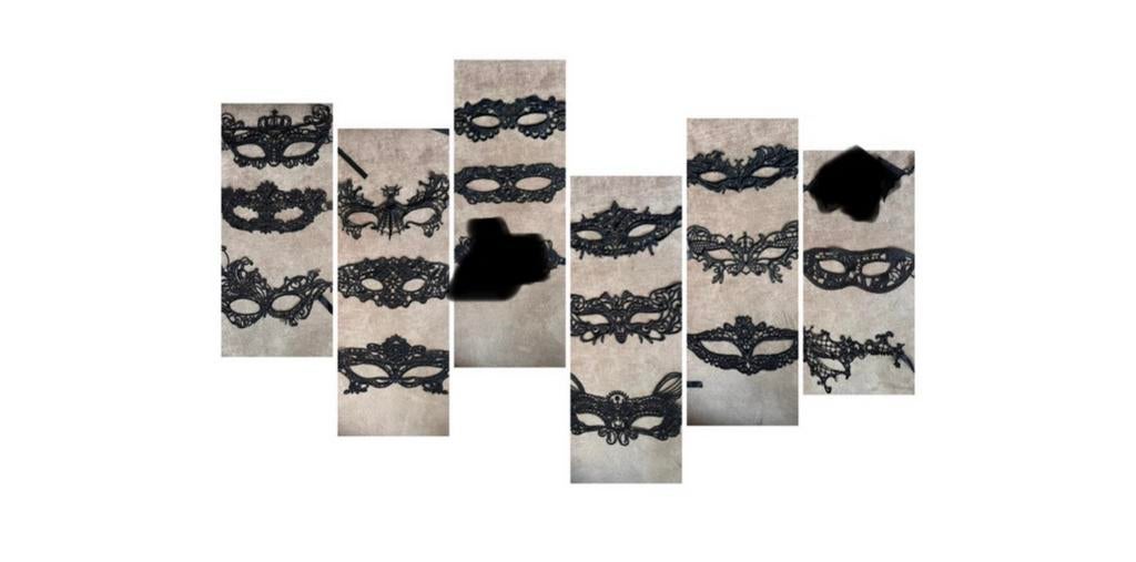 Zwarte Maskers - Carnaval, Themafeest, Ophalen of Verzenden, Nieuw, Carnaval, Accessoires