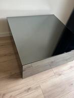 Salontafel Eric Kuster stijl vierkant antraciet spiegel blok, Huis en Inrichting, Ophalen, Gebruikt, Vierkant, Glas