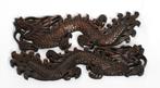 Chinees houtsnijwerk twee gespiegelde Draken, Ophalen of Verzenden