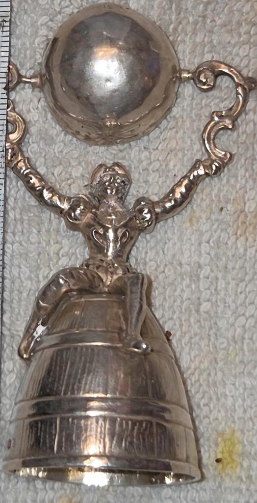 Uiterst zeldzame bruidsbeker in Zilver de joker, Antiek en Kunst, Antiek | Goud en Zilver, Zilver, Ophalen of Verzenden