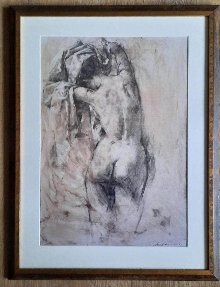 Zeer fraaie afbeelding, naakte vrouw, van Sierk Schröder., Antiek en Kunst, Kunst | Tekeningen en Foto's, Ophalen of Verzenden