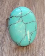 Verstelbare RVS ring met turquoise natuursteen, Sieraden, Tassen en Uiterlijk, Ringen, Info.adorabeads@gmail.com, Want 18 Hoogvliet