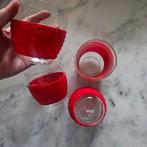 Bodum pavina theeglas glas set glazen rood rubber silliconen, Ophalen of Verzenden, Glas, Overige stijlen, Glas of Glazen