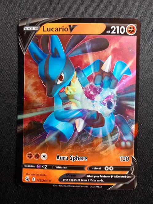 Pokemon Lucario V 146/264 Fusion Strike Ultra Rare NM, Hobby en Vrije tijd, Verzamelkaartspellen | Pokémon, Zo goed als nieuw