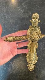 1x Goud Deurklink antiek Messing Art Nouveau Jugendstil kruk, Ophalen of Verzenden