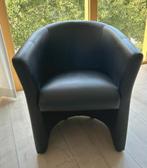 Zwart leren kuipstoelen, Ophalen, Zo goed als nieuw, Minder dan 75 cm, 50 tot 75 cm