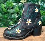 Nieuwe gave flower/bloemen laars met blokhak sendra maat 37, Sendra, Zwart, Lage of Enkellaarzen, Nieuw