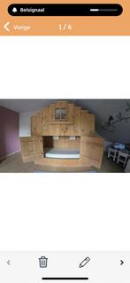 Steigerhouten bedhuis, Kinderen en Baby's, Kinderkamer | Bedden, Ophalen, 85 tot 100 cm, Gebruikt, Hoogslaper of Stapelbed