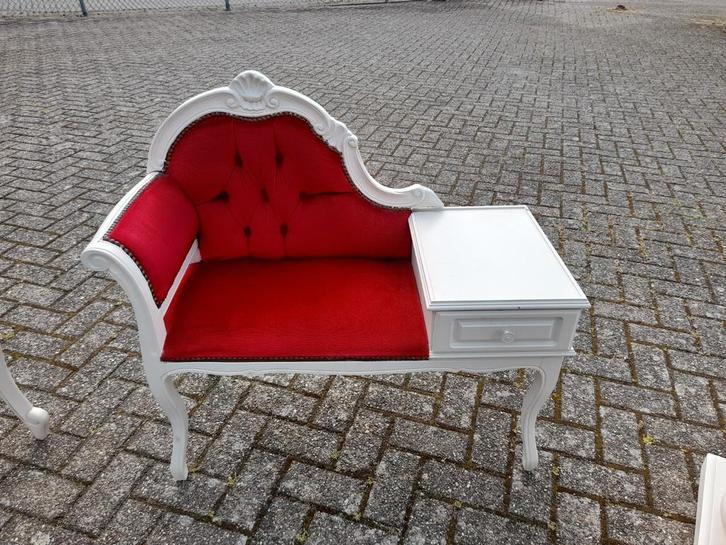 Brocante telefoon bankje, Antiek en Kunst, Antiek | Meubels | Stoelen en Banken, Ophalen