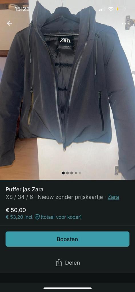 Zara Puffer Jas - Dames, Kleding | Dames, Jassen | Zomer, Zo goed als nieuw, Maat 36 (S), Zwart, Ophalen of Verzenden