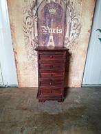 Teakhouten ladekast, nachtkastjes, bijzettafel afm. 40x38m e