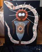 Aboriginal Kunstwerk - 80x60 cm, Antiek en Kunst, Kunst | Niet-Westerse kunst, Ophalen of Verzenden