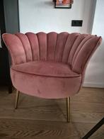 Velvet roze schelpstoel, Huis en Inrichting, Fauteuils, Ophalen, Zo goed als nieuw